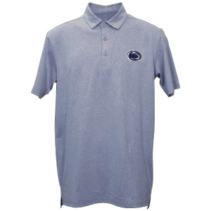 men's score polo navy heather shirt with Penn State Athletic Logo